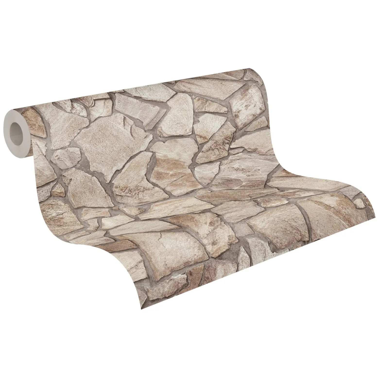 Vliestapete Stein Wand Optik Grau Beige 3893-43