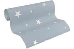 Vliestapete Sterne Fluoreszierend graublau 32440-3
