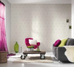 Vliestapete Sterne Glanz weiß HOMEFACTO:RI 34760-1