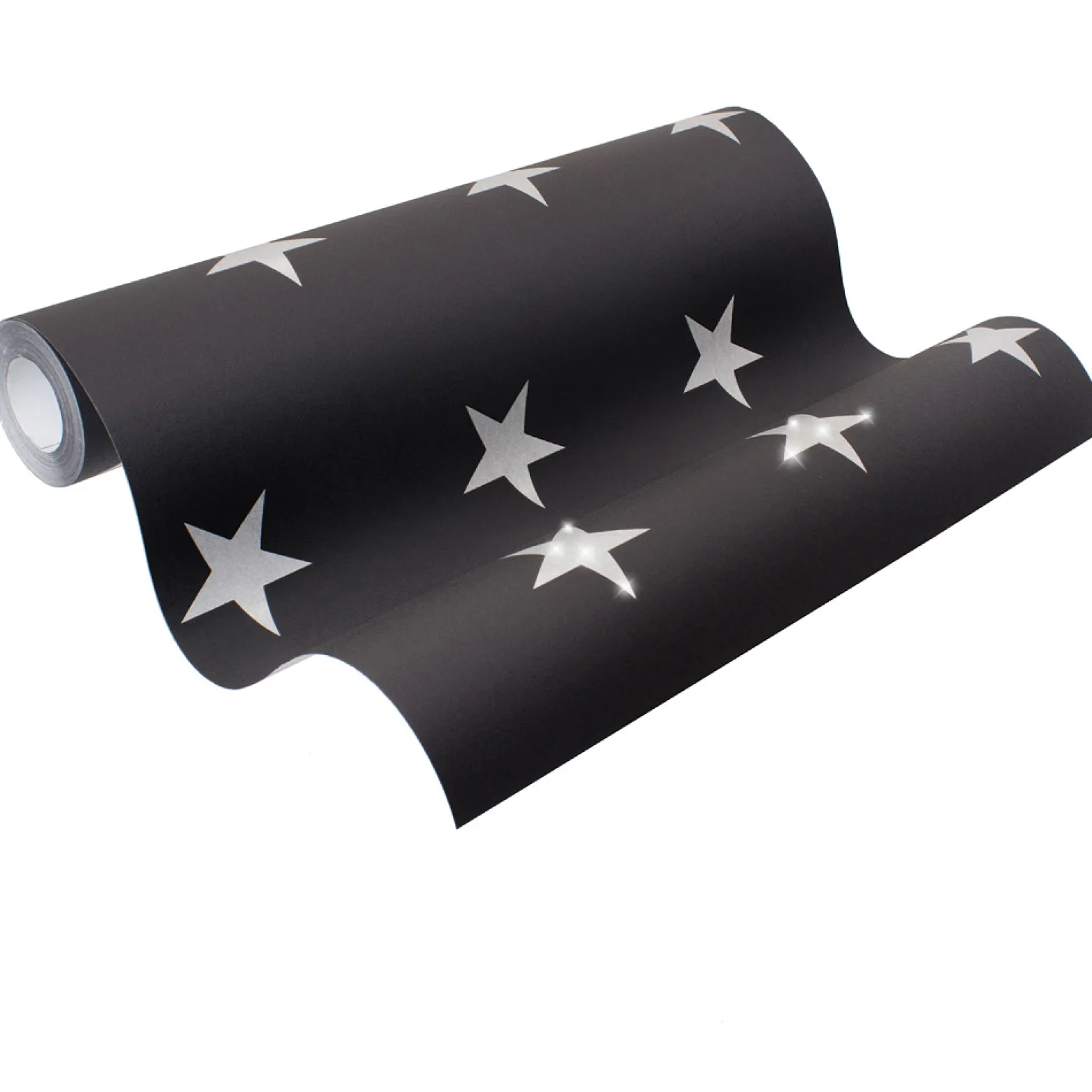 Vliestapete Sterne Glitzer schwarz HOMEFACTO:RI 34760-5