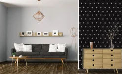 Vliestapete Sterne Glitzer schwarz HOMEFACTO:RI 34760-5