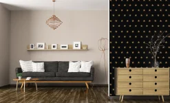 Vliestapete Sterne schwarz gold HOMEFACTO:RI 34760-4