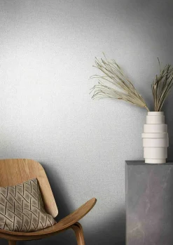 Vliestapete Stoff Optik Creme Beige Glanz 86534