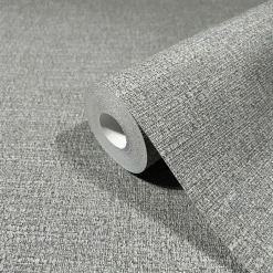 Vliestapete Stoff Optik Grau Grün Metallic 86536