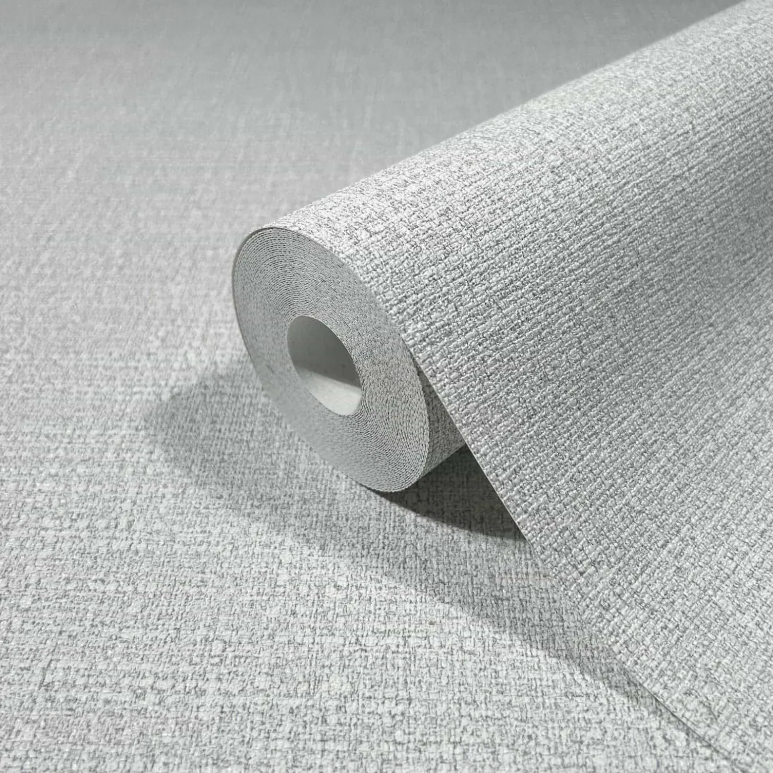 Vliestapete Stoff Optik Hellgrau Creme Glanz 86533