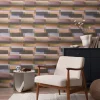 Vliestapete Streifen Abstrakt Braun Blau 78225-2