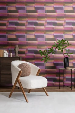 Vliestapete Streifen Abstrakt Lila Rosa 78225-1