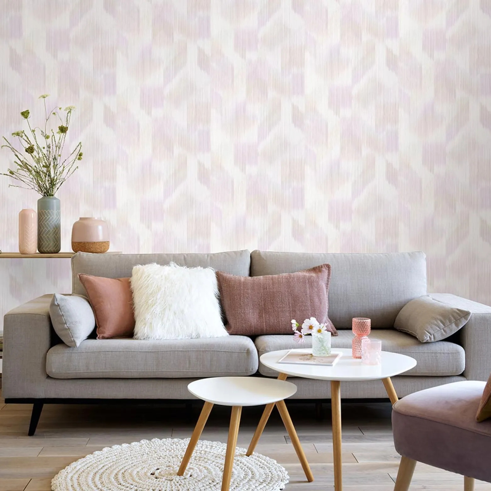 Vliestapete Streifen Batik rosa beige 10248-05