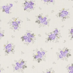 Vliestapete Streifen Blumen lila silber Glanz 288932
