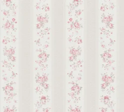 Vliestapete Streifen Blumen Punkte Beige Rosa 39069-4