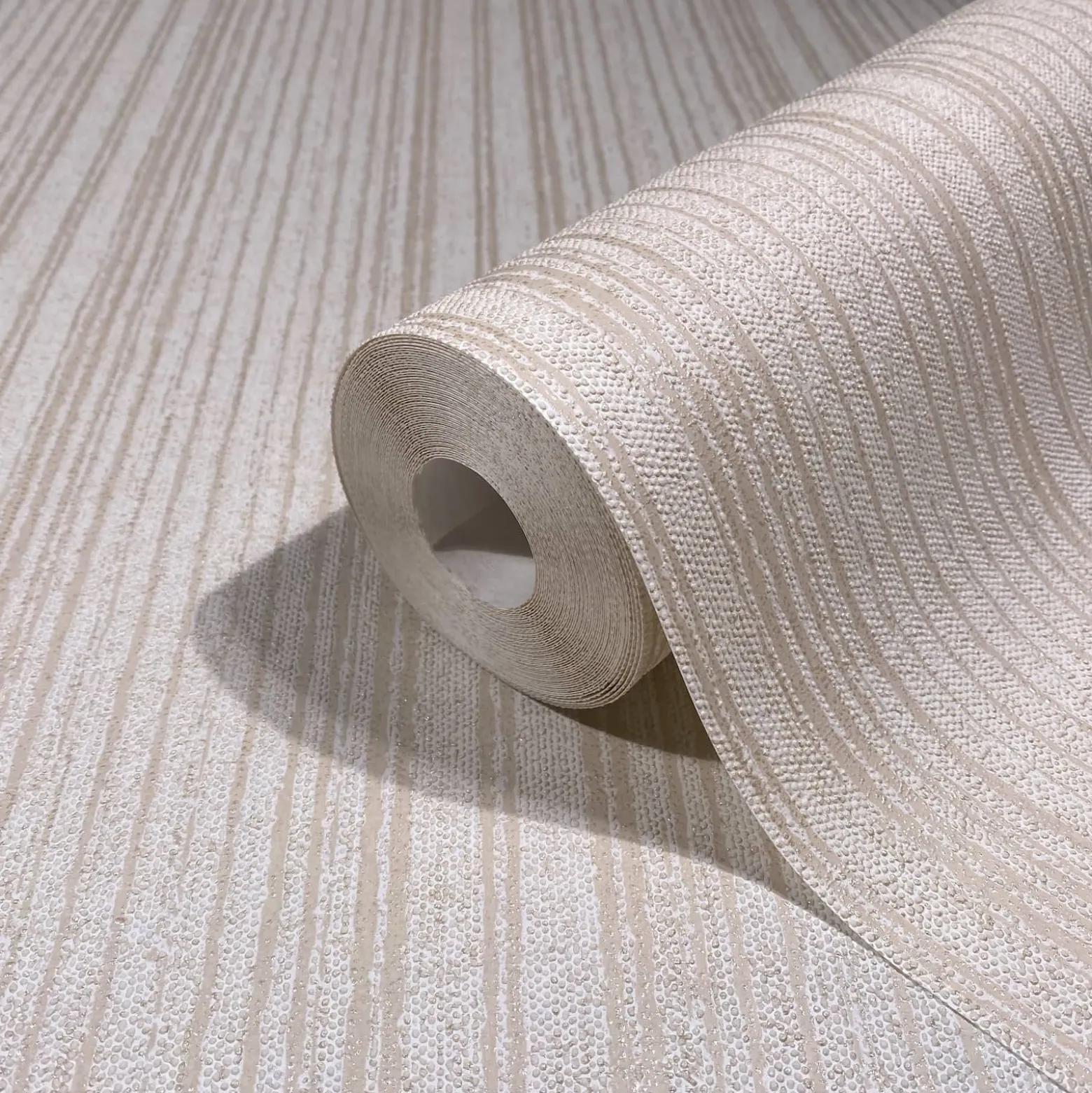Vliestapete Streifen Creme Beige Metallic 82446