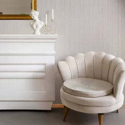 Vliestapete Streifen Creme Beige Metallic 82446