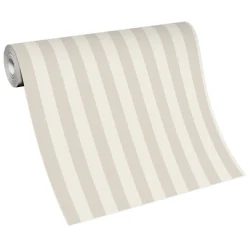 Vliestapete Streifen Creme Beige Metallic 10290-02