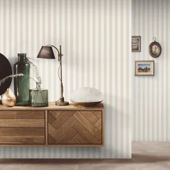 Vliestapete Streifen Creme Beige Metallic 10290-02