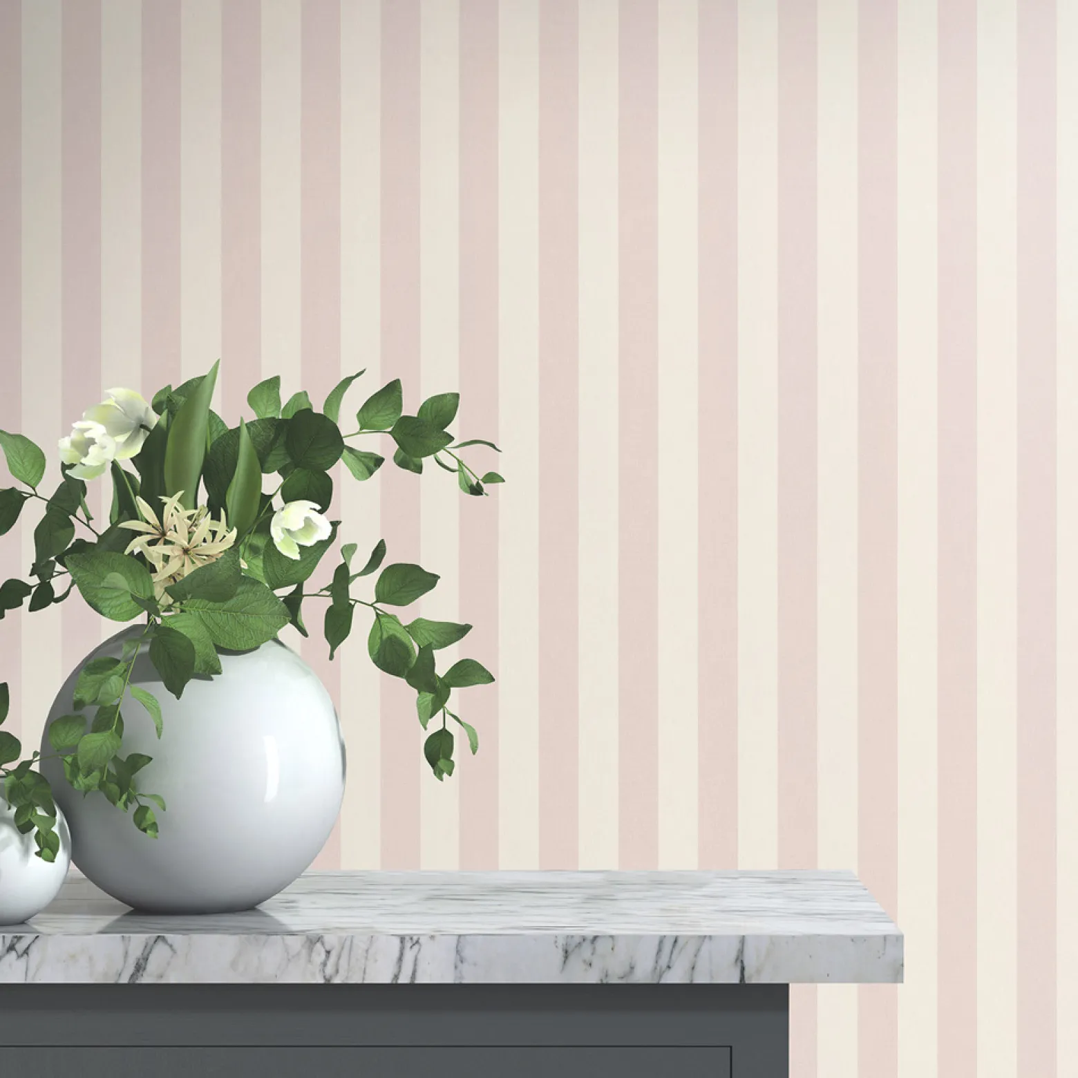 Vliestapete Streifen Creme Rosa Metallic 10290-05