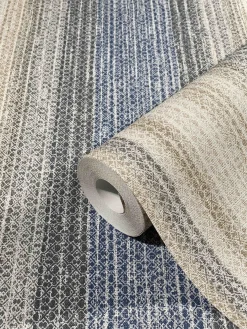Vliestapete Streifen Ethno beige blau Marburg 32655