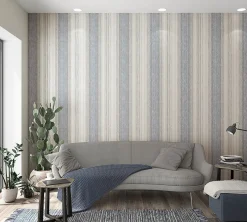 Vliestapete Streifen Ethno beige blau Marburg 32655