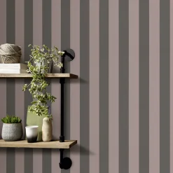 Vliestapete Streifen Grau Rosegold Metallic 10361-48
