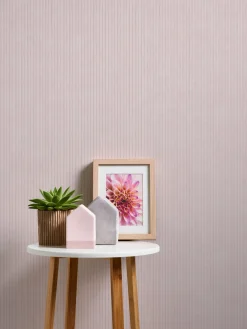 Vliestapete Streifen Landhausstil Creme Rosa 39076-1