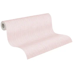 Vliestapete Streifen Landhausstil Creme Rosa 39076-1