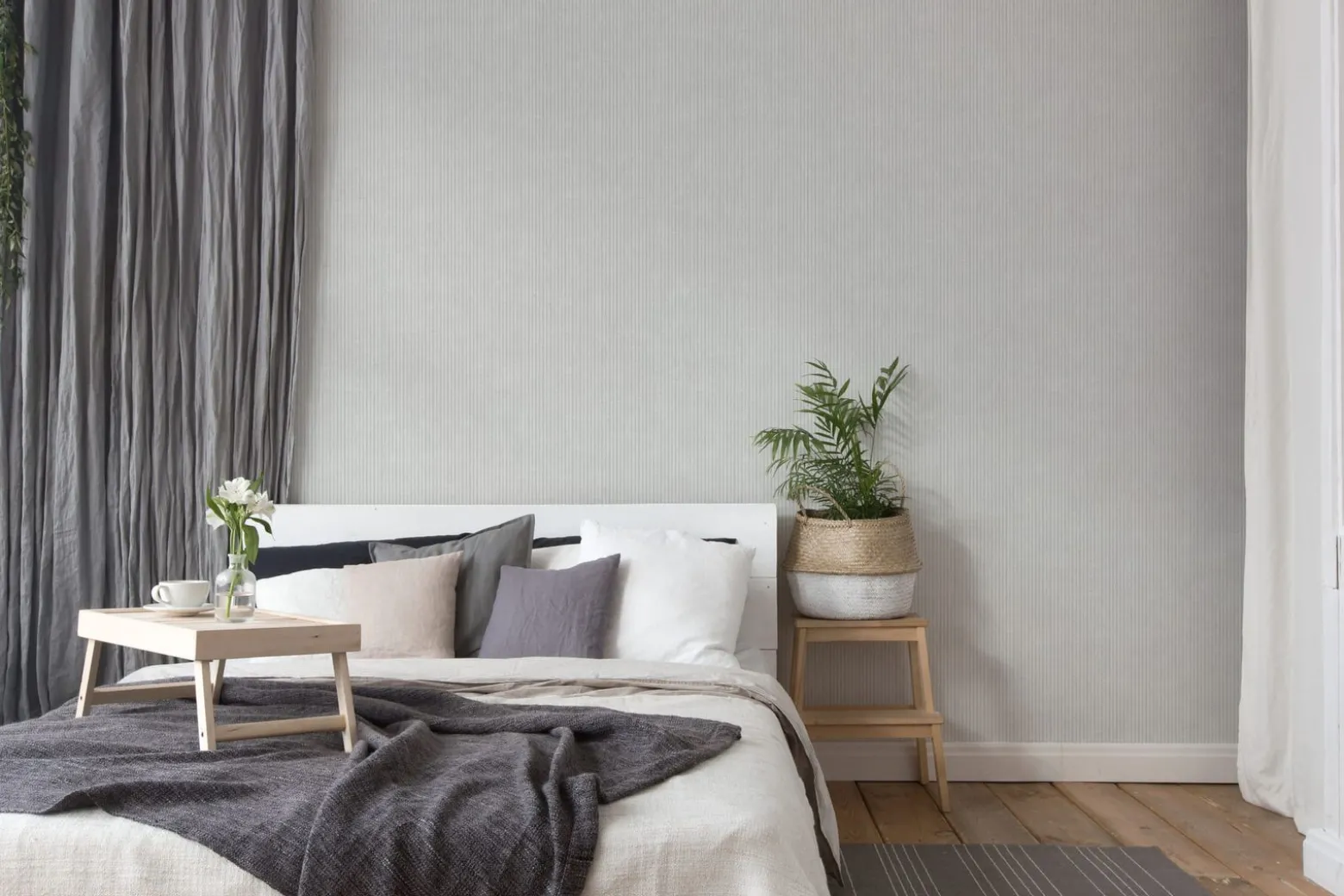 Vliestapete Streifen Landhausstil Grau Hellgrau 39076-3