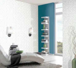 Vliestapete Streifen Linien blau Glitzer Novamur 6747-50