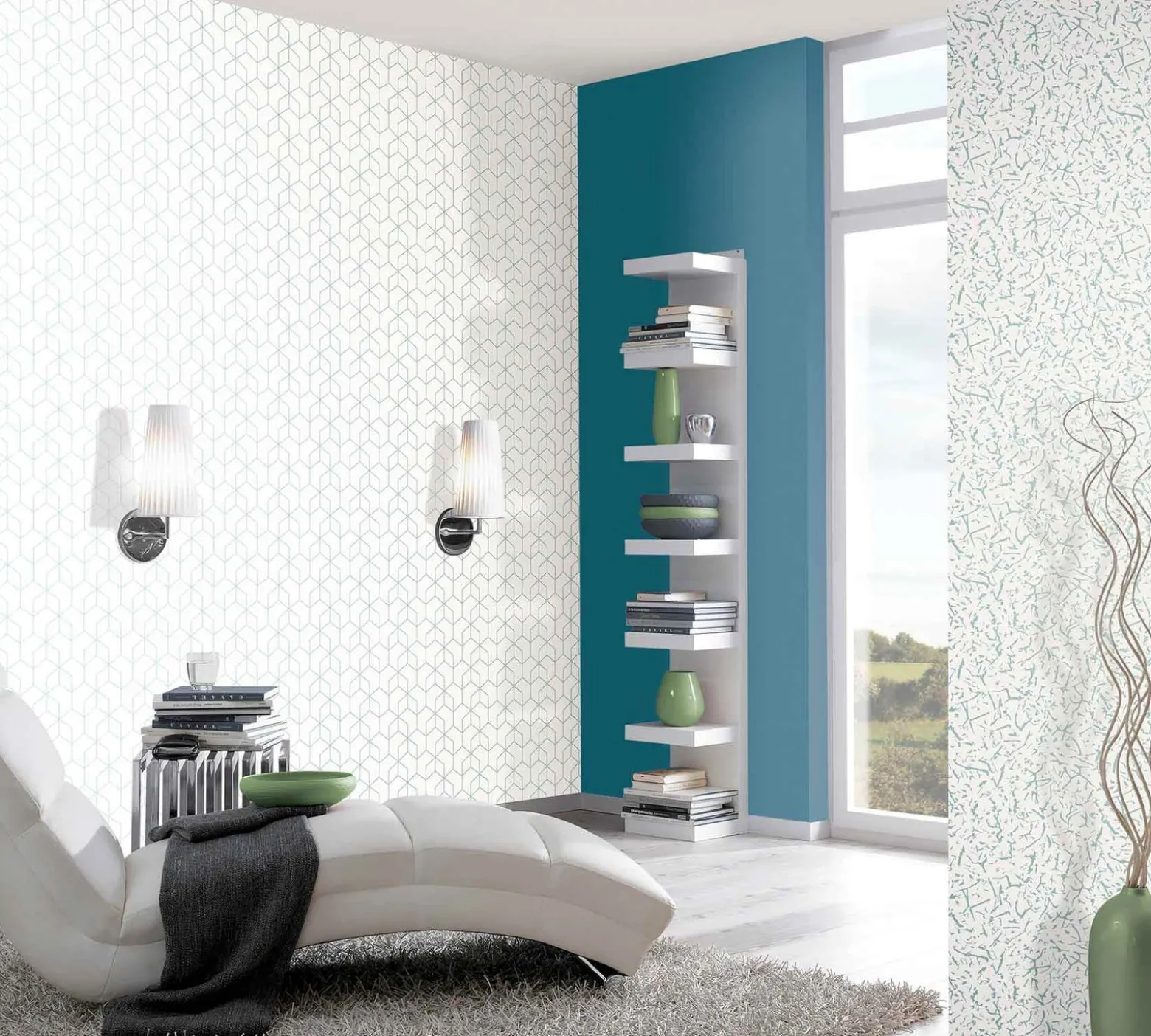 Vliestapete Streifen Linien blau Glitzer Novamur 6747-50