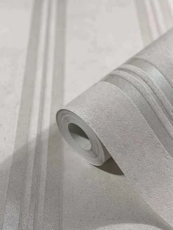 Vliestapete Streifen Metallic Glitzer weiß grau 32635