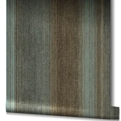Vliestapete Streifen Struktur Glanz blau gold 32839