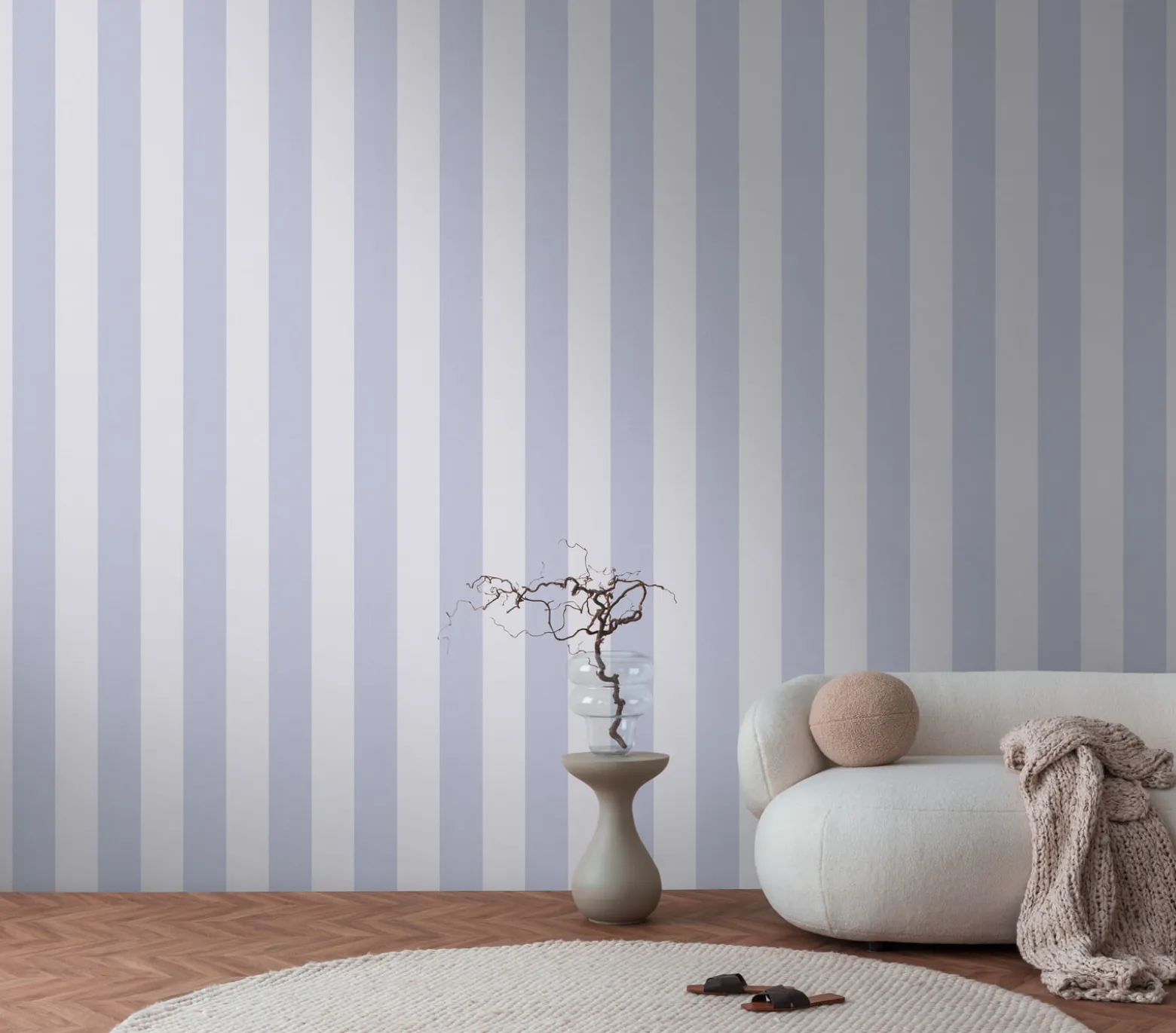 Vliestapete Streifen Struktur Blau Lila 3979-04