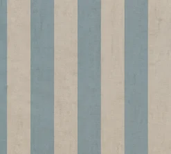 Vliestapete Streifen Textiloptik Blau Beige 78226-3