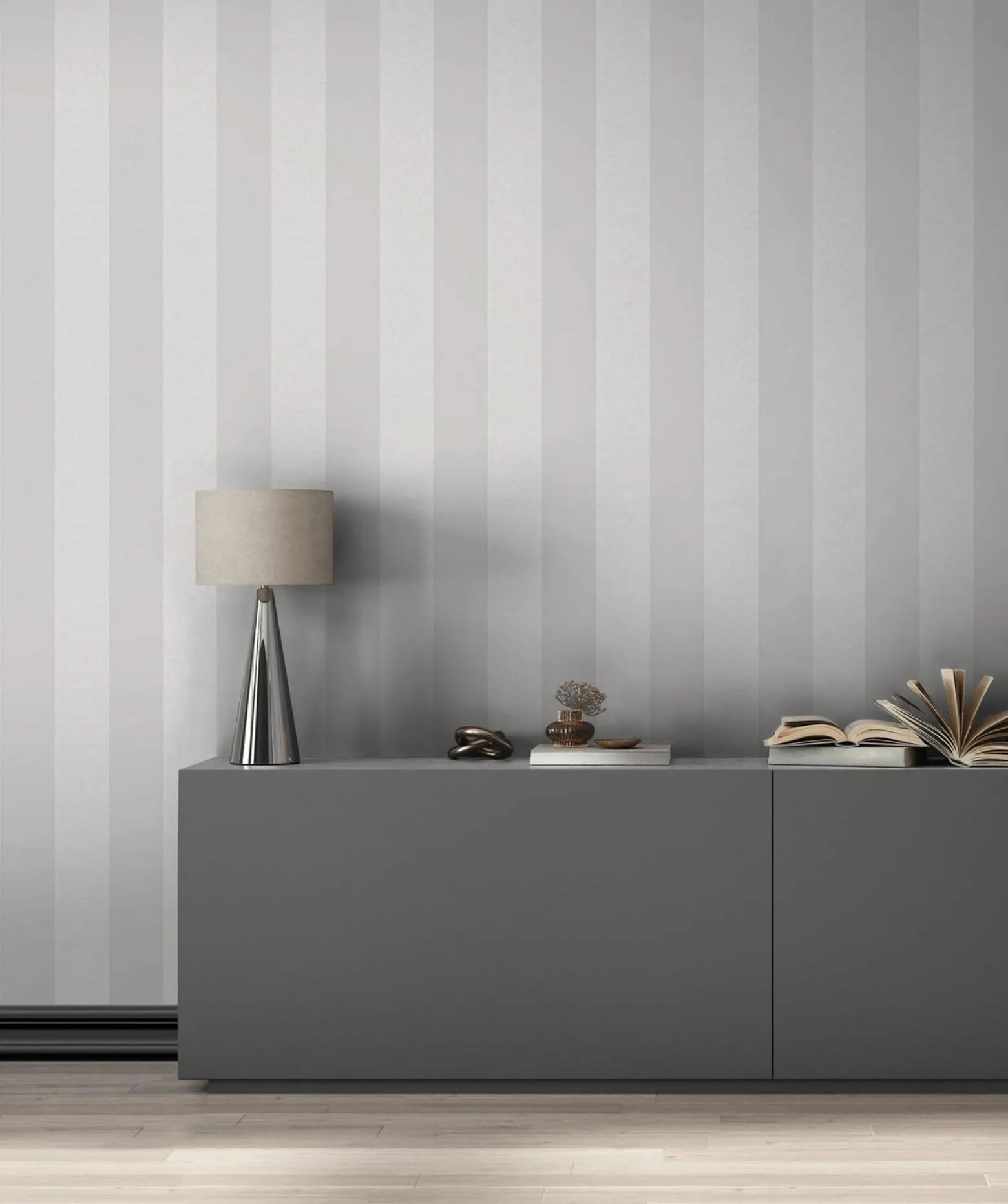 Vliestapete Streifen Textil Optik Grau 47637 Marburg