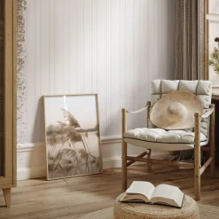 Vliestapete Streifen Weiß Grau Metallic 82445