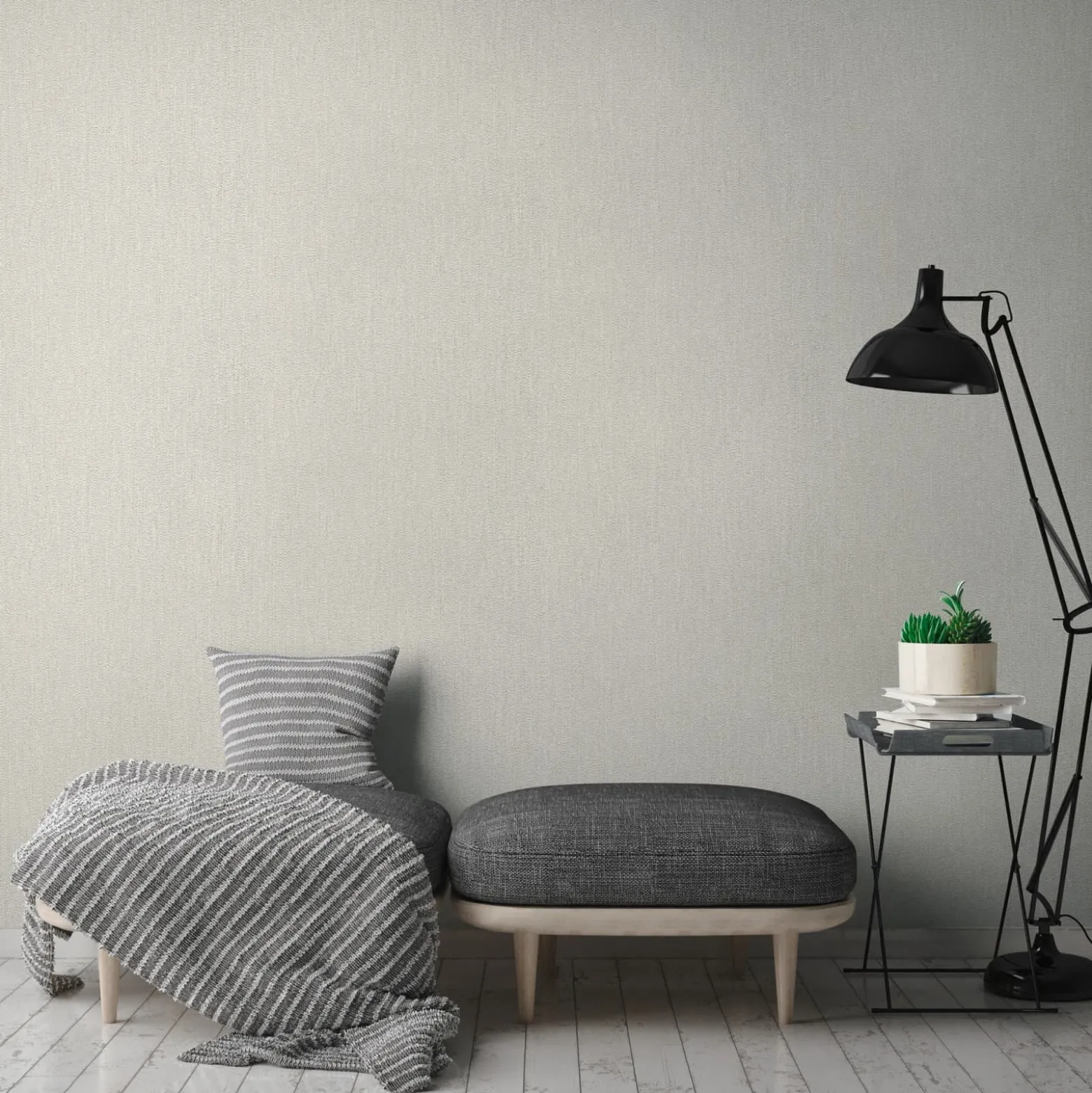 Vliestapete Struktur Creme Beige Metallic 39026-1