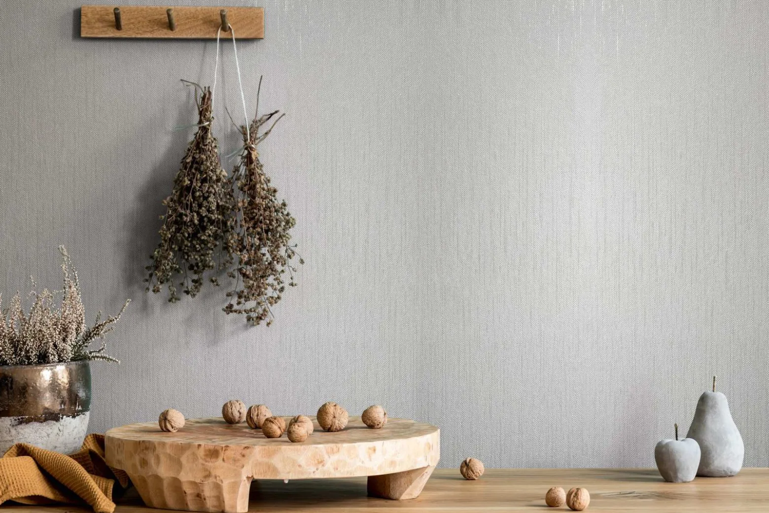 Vliestapete Struktur Einfarbig Grau Beige 82363