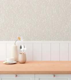 Vliestapete Struktur Floral Grau Creme Glitzer 79095-1