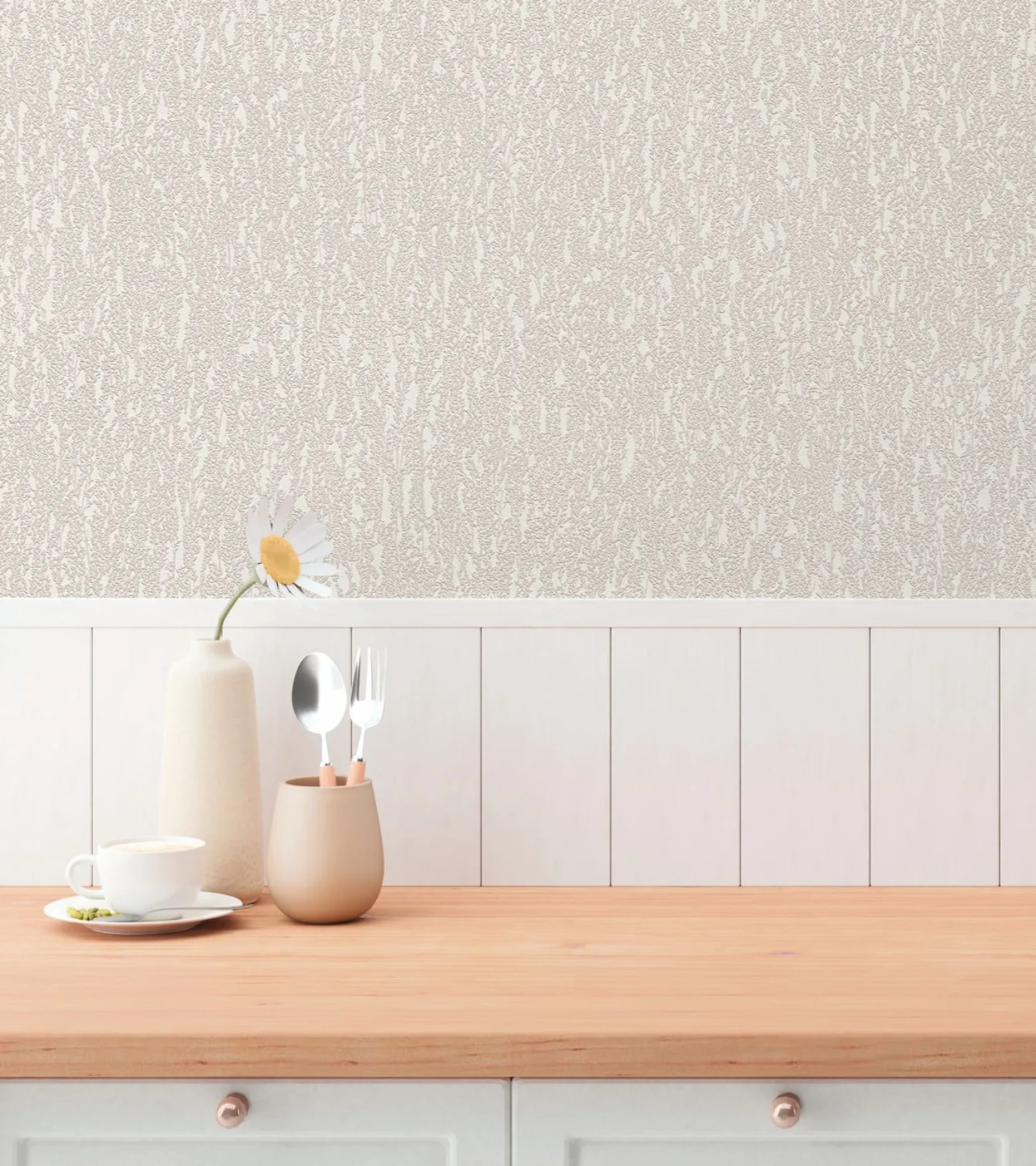 Vliestapete Struktur Floral Grau Creme Glitzer 79095-1