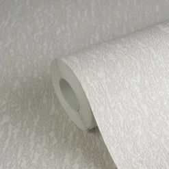 Vliestapete Struktur Floral Grau Creme Glitzer 79095-1