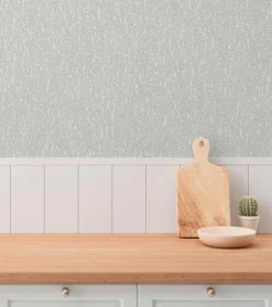 Vliestapete Struktur Floral Hellgrau Glitzer 79095-4