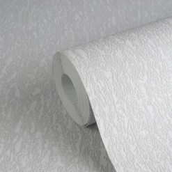 Vliestapete Struktur Floral Hellgrau Glitzer 79095-4