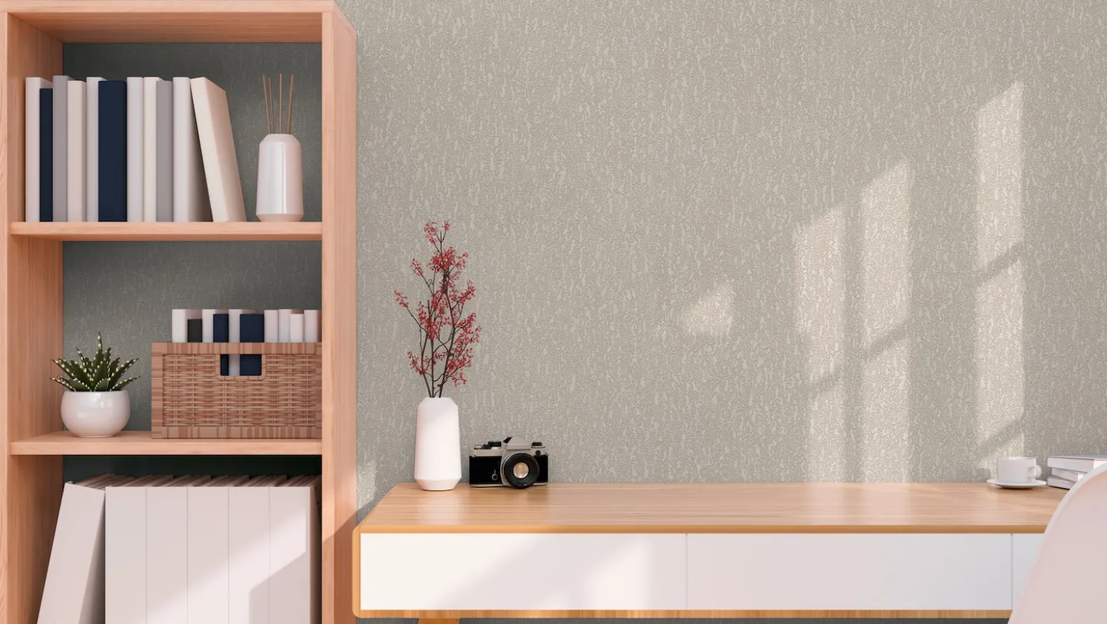 Vliestapete Struktur Floral Beige Grau Glitzer 79095-5