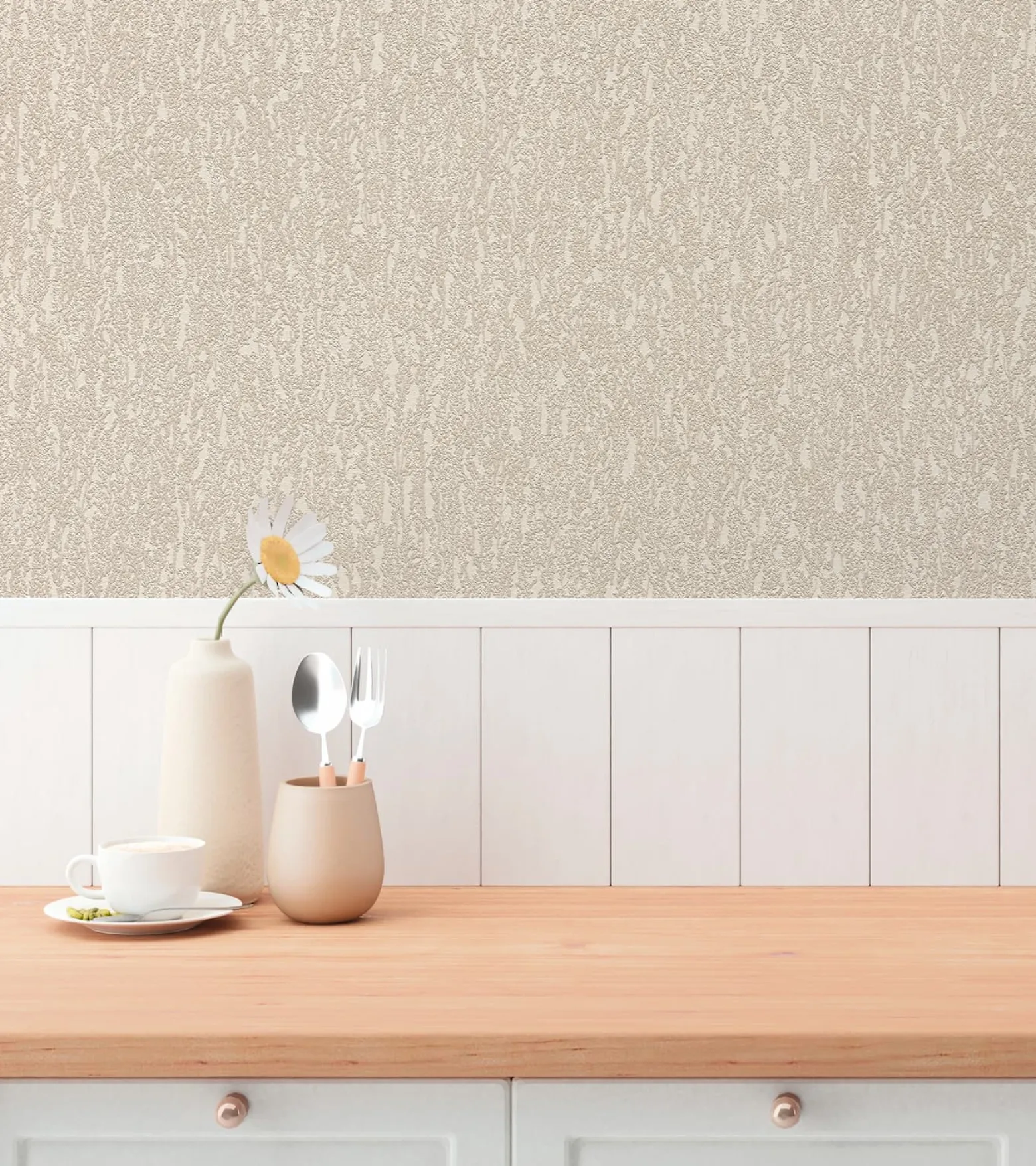 Vliestapete Struktur Floral Beige Grau Glitzer 79095-5