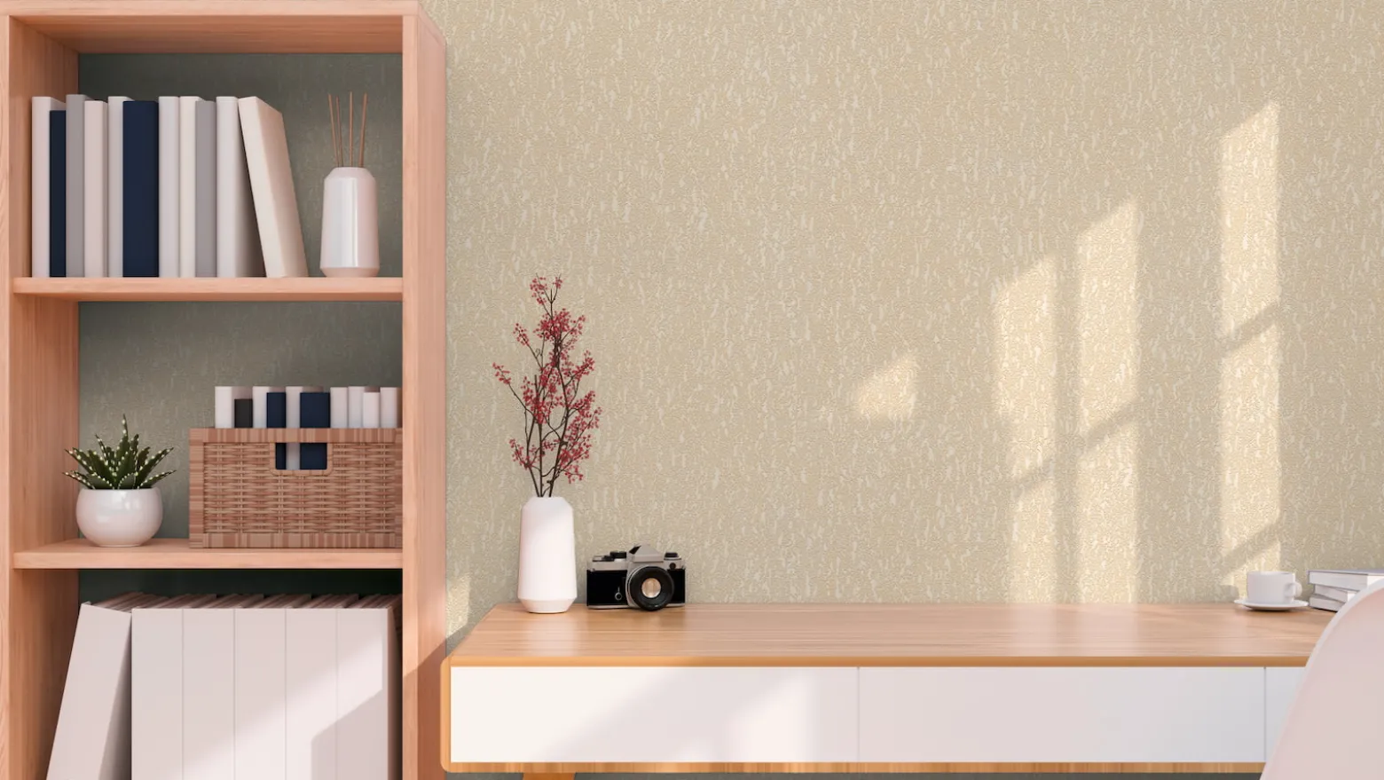 Vliestapete Struktur Floral Beige Creme Glitzer 79095-3