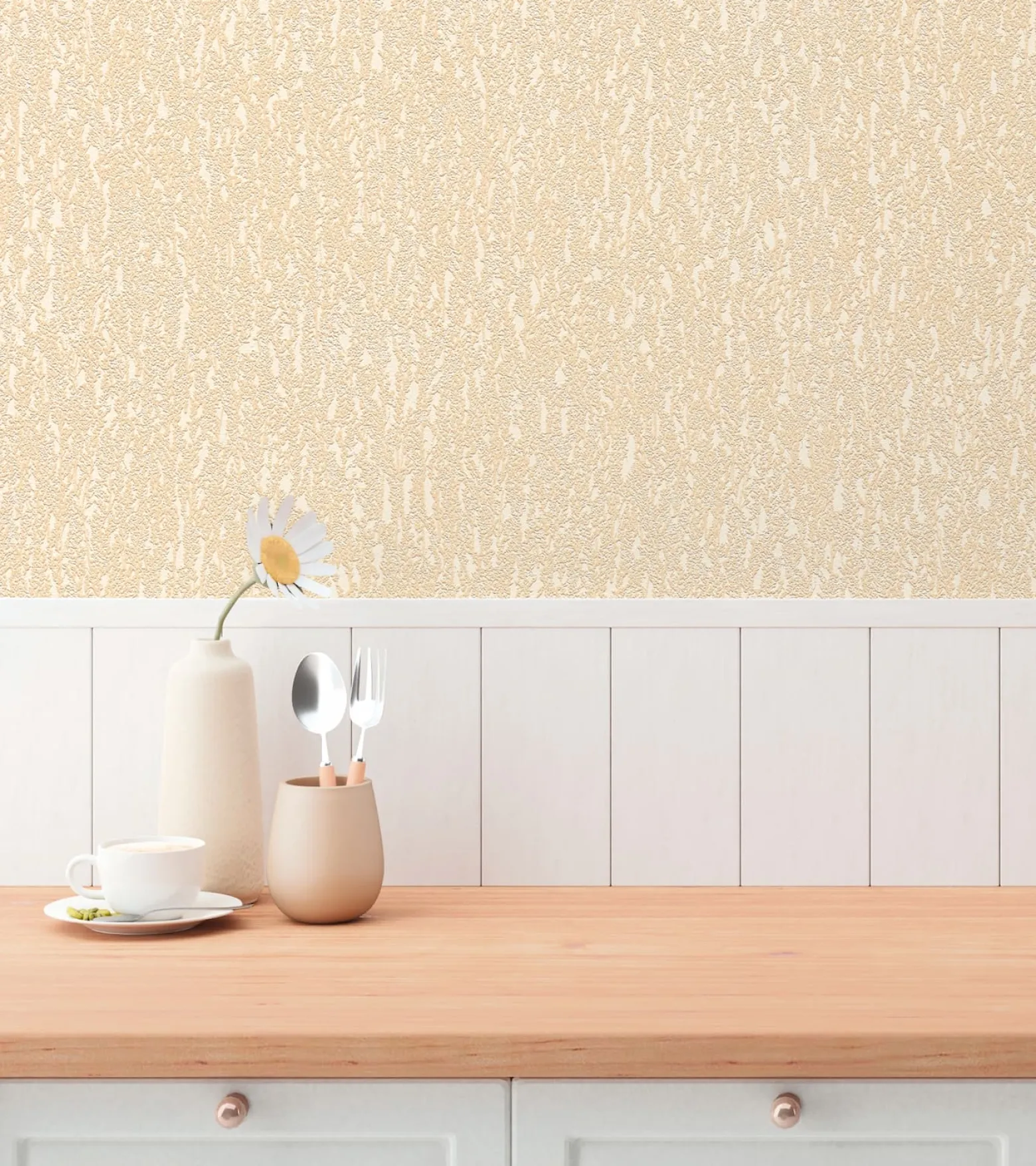Vliestapete Struktur Floral Beige Creme Glitzer 79095-3