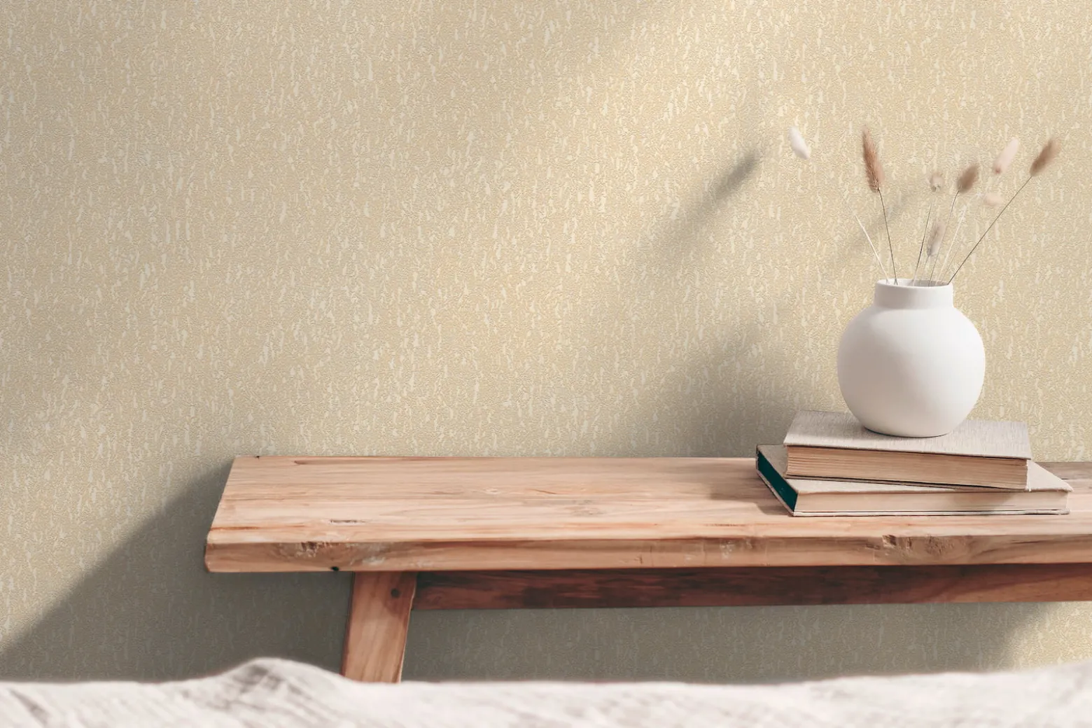 Vliestapete Struktur Floral Beige Creme Glitzer 79095-3