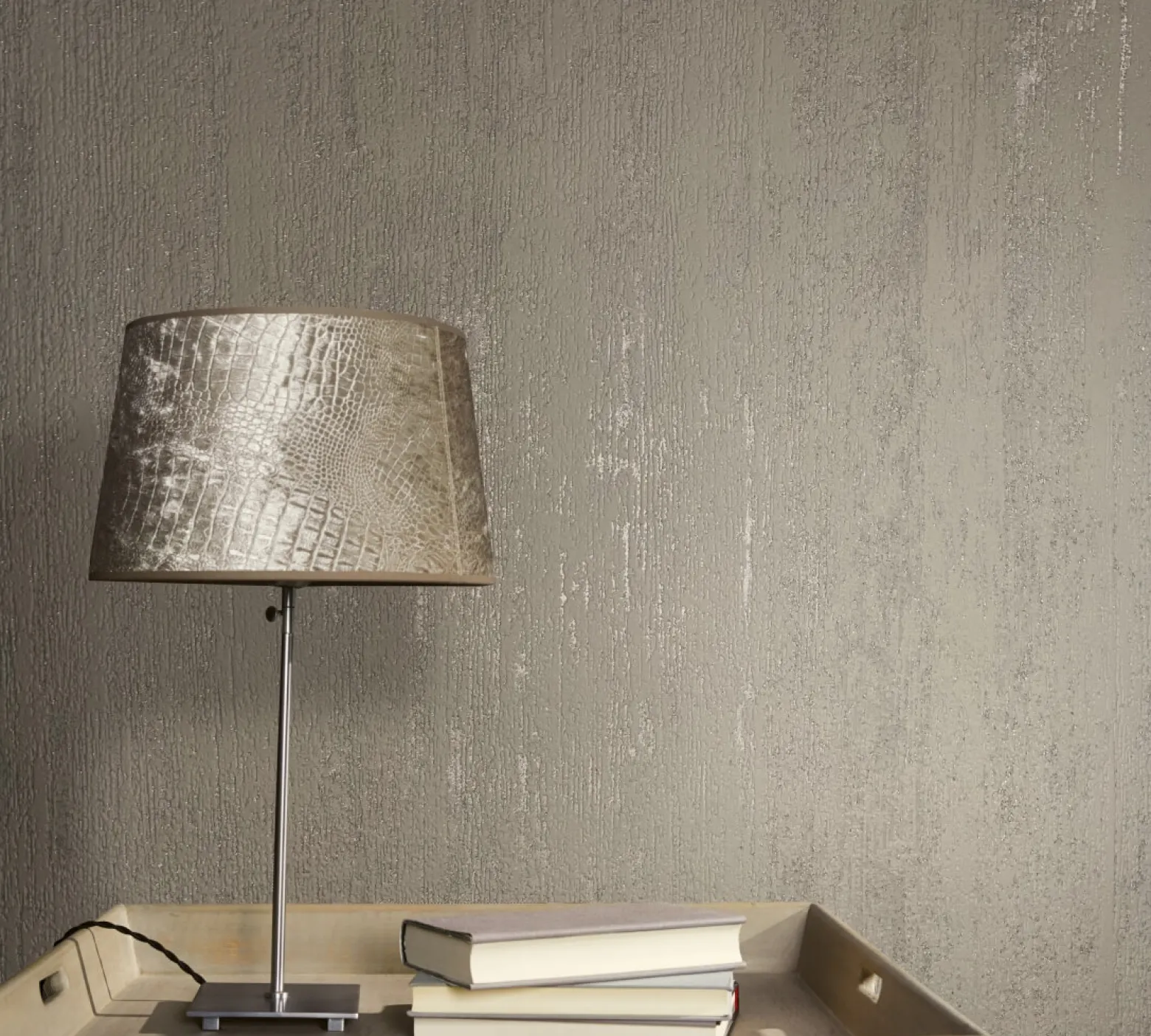 Vliestapete Struktur Glitzer grau beige Hailey 82228