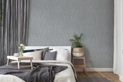 Vliestapete Struktur Grau Silber Metallic 38598-1