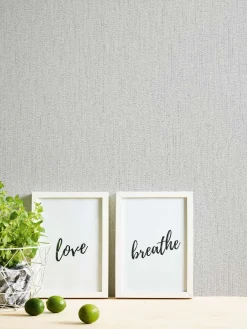 Vliestapete Struktur Hellgrau Silber Metallic 39026-3