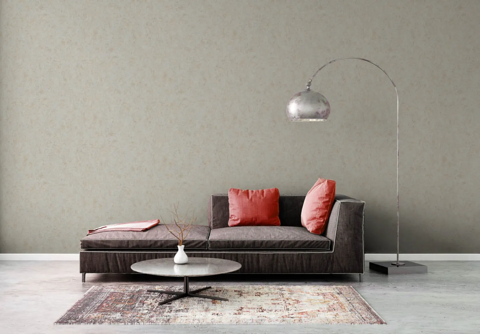Vliestapete Strukturiert Hellgrau Gold Metallic 38977-1