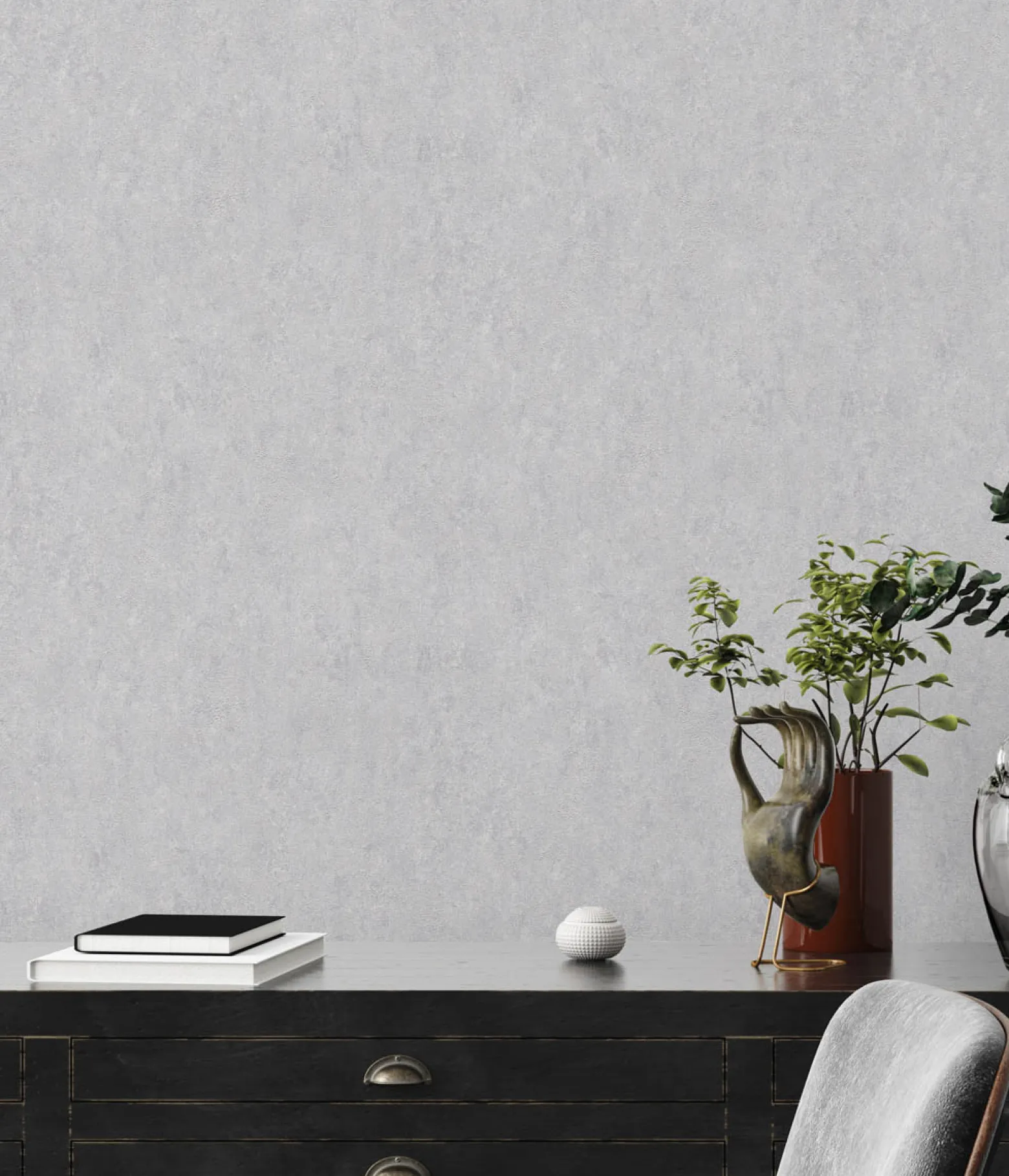 Vliestapete Strukturiert Uni Grau Silber Metallic 39036-2